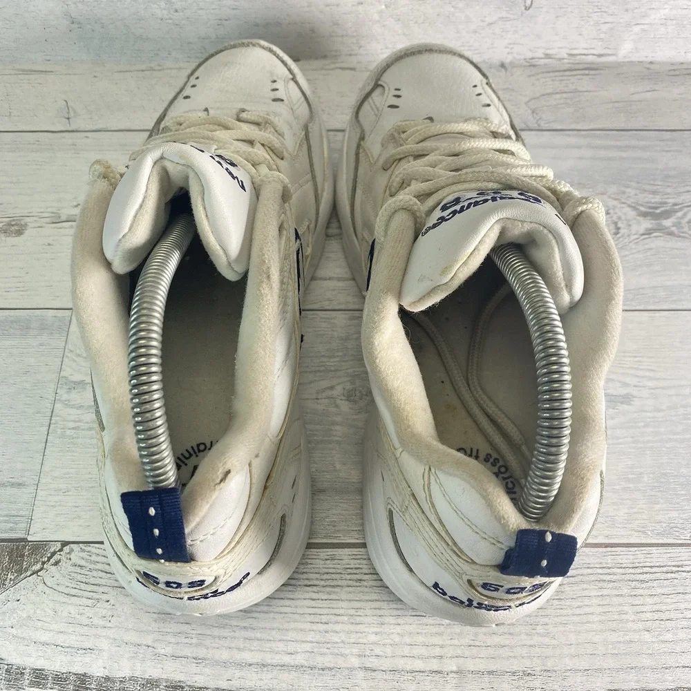 New Balance WX608WT Shoes Womens 8.5 White Leather Athletic Sneaker Trainer Nice